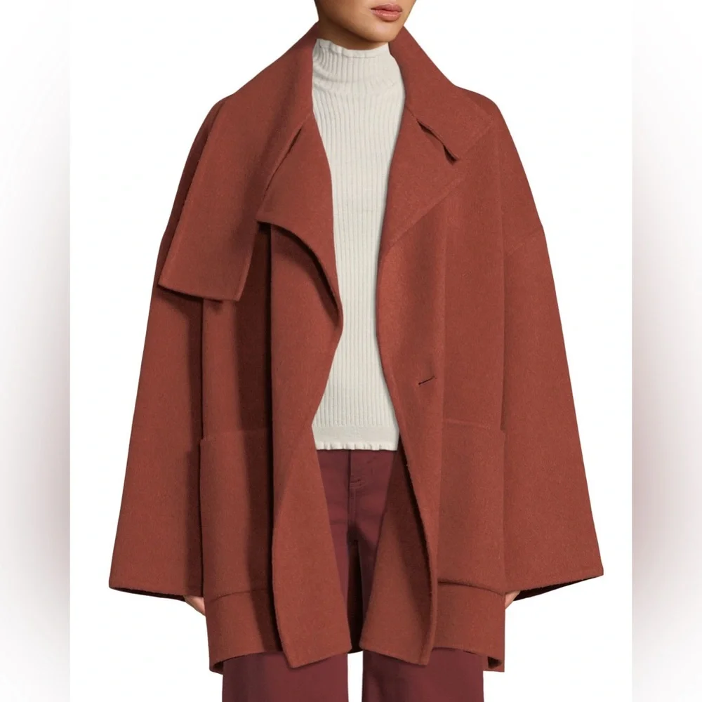 VINCE Oversized Wool Blend Blanket Coat - Picture 3 of 11
